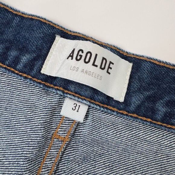 NEW Agolde Parker Jean Shorts | 31 Caution - Picture 10 of 14